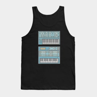 Blue Retro Synthesizer Tank Top